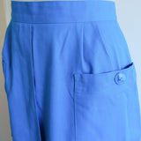 Vintage 80s Electric Blue 'Katies' A-line Midi Skirt - 8-10