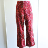 Vintage 90s Fuchsia Paisley 'Style & Co' Cropped Pants - 8-10