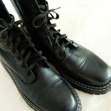 Black Leather 'Avellini' Moto Combat Boots - 9/40