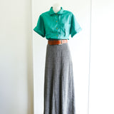 Vintage 90s Speckled High Waist A-Line Maxi Skirt - 10-12