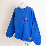 Vintage 80s Blue Fleece Patchwork Sweatshirt - 10+