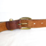 Saddle Brown Leather 'Just Jeans' Belt - 10-14