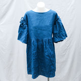 Teal Linen 'Aere' Smock Dress - 12-16