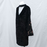 Black Velvet 'Gypsy' High Neck Smock Mini Dress - 10-12