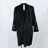 Black Velvet 'Gypsy' High Neck Smock Mini Dress - 10-12
