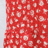 Vintage 90s Red Floral Smock Garden Dress - 12-16