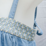 Denim Embroidered 'Auguste' Trapeze Dress - 8-12