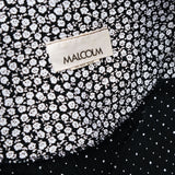 Vintage 80s Black & White Contrast Ditsy Print 'Malcolm' Garden Dress - 12-16