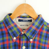 Vintage 90s Tan Check 'Riggins' Cotton Button-Down Shirt - 12+
