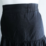 Vintage 90s Black Cotton Patchwork Midi Skirt - 12-14