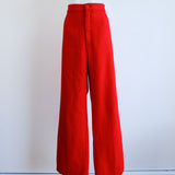 Vintage 90s Red HIgh Waist 'JC Penney' Cropped Kick-Flare Pants - 10-12