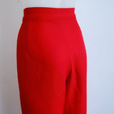 Vintage 90s Red HIgh Waist 'JC Penney' Cropped Kick-Flare Pants - 10-12