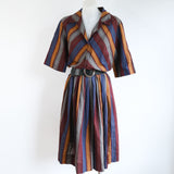 Vintage 60s Striped 'Lilian Russell' House Dress - 10-12