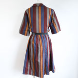 Vintage 60s Striped 'Lilian Russell' House Dress - 10-12