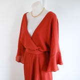Rust 'Tussah' Magherita Kimono Sleeve Maxi Dress - 14-16