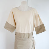 Tan Faux Wrap 'Cos' Assymetric Dress - 12-16