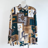 Vintage 90s Multi Patterned 'Katies' Button Down Blouse - 12+