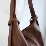 Vintage 90s Brown Italian Leather Convertible Backpack Tote