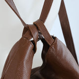 Vintage 90s Brown Italian Leather Convertible Backpack Tote