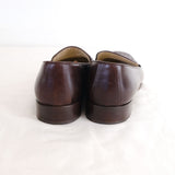Vintage 90s Saddle Brown Leather Woven 'Joan Davis' Loafers - 8/38