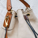 Tan Leather 'Burberry' Large Bucket Tote Bag