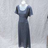 Vintage 90s Grey Patterned 'Latte' Summer Maxi Dress - 10-12