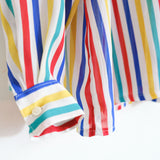 Vintage 90s Multi Striped Print Button-up 'Sussan' Shirt - 8-12