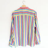 Vintage 90s Multi Striped Print Button-up 'Sussan' Shirt - 8-12