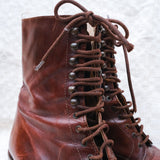 Vintage 90s Saddle Brown Italian Leather Boots - 8/38