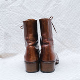 Vintage 90s Saddle Brown Italian Leather Boots - 8/38