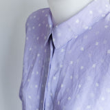 Vintage 80s Lilac Floral Fitted 'Tres Beau' Blouse - 14-16