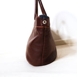 Burgundy Leather 'agnès b. Voyage' Leather Shopper Bag
