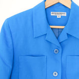Vintage 80s Sky Blue Linen Blend 'Keith Matheson' Jacket - 8-12