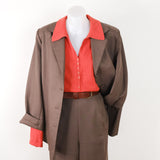 Rusty Red Wool Polo Neck 'Fieldswoman' Knit Blouse - 10-14