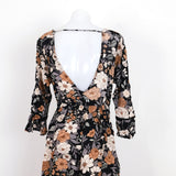 Neutral Florals 'Tree of Life' Smock Faux Wrap Dress - 10-14