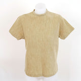 Vintage 70s Gold High Neck Fitted Knit Tee - 6-10
