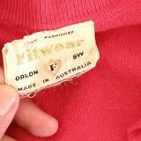 Vintage 60s Burnt Orange Wool Blend 'Orlon' Polo Knit Tee - 6-10