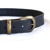 Black Leather Brass Hardware 'Just Jeans' Belt - 12-16