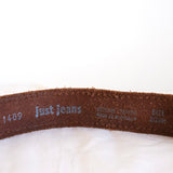Saddle Brown Leather 'Just Jeans' Western Belt - 8-12