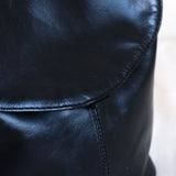 Black Leather Mini Bucket Purse