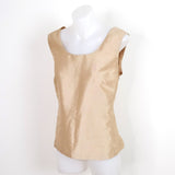Vintage 90s Gold Fitted 'Monti' Tank Blouse - 12-14