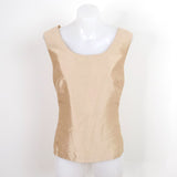 Vintage 90s Gold Fitted 'Monti' Tank Blouse - 12-14