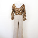 Vintage 80s Oatmeal Apalca Wool Boucle High Waist 'Antonio Fusco' Trousers - 10-12