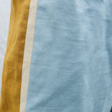 Seafoam Blue & Mustard Panel Linen Shift Dress - 10-12
