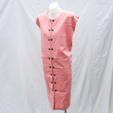 Vintage 80s Rose Pink Linen 'Ellen' Column Midi Dress - 10-14