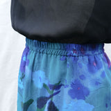 Vintage 90s Blue Floral 'The Dress Company by Stitches' Midi Skirt - 10-14
