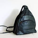 Vintage 90s Black Leather Backpack