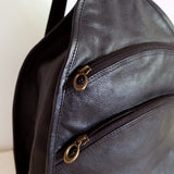 Vintage 90s Black Leather Backpack