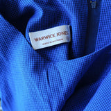 Vintage 90s Electric Blue Gingham 'Warwick Jones' Midi Dress - 8-10