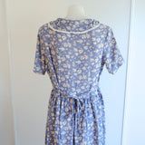 Vintage 90s Cornflower Blue Floral Garden 'Target' Dress - 12-14